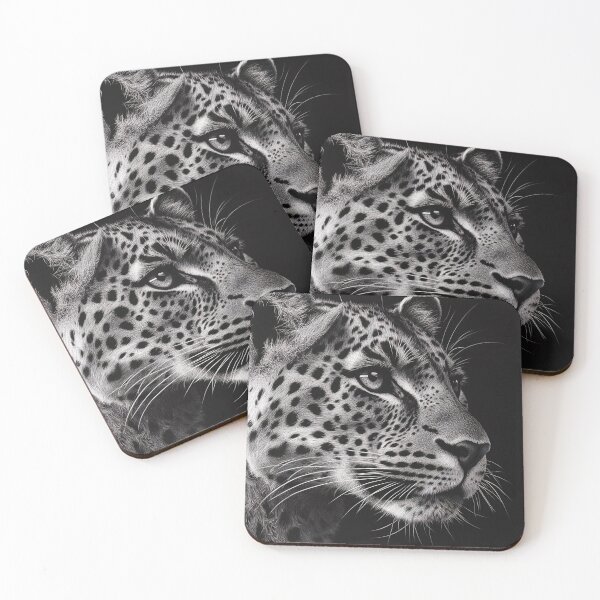 Item preview, Stunning black and white leopard photography print  designed and sold by dcrc.