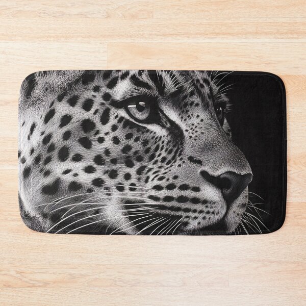Item preview, Stunning black and white leopard photography print  designed and sold by dcrc.