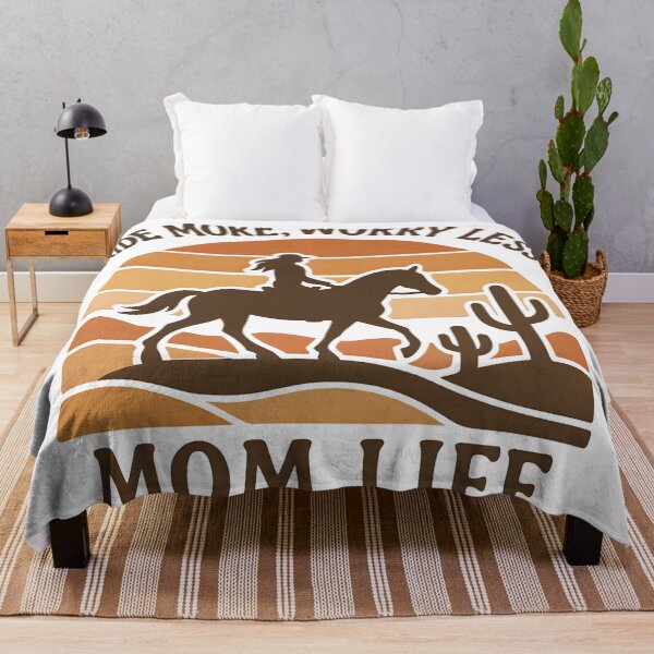 Item preview, Ride More Worry Less Mom Life – Retro Horseback Sunset T-Shirt designed and sold by AnnDesignStudio.