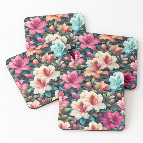 Item preview, Vibrant Pink White and Blue Beautiful Azaleas floral Pattern designed and sold by JohnnyVillas.