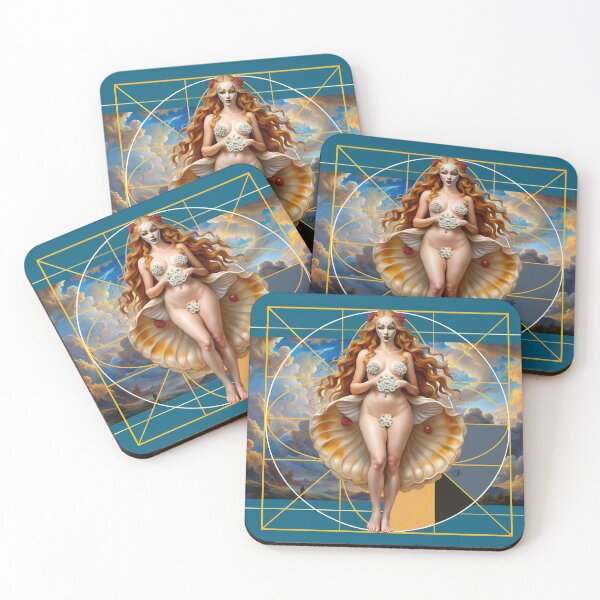 Item preview, DIGITAL ARTWORK - VENUS MASK OYSTER SKY FLOWERS - AUREA designed and sold by CuPensky.
