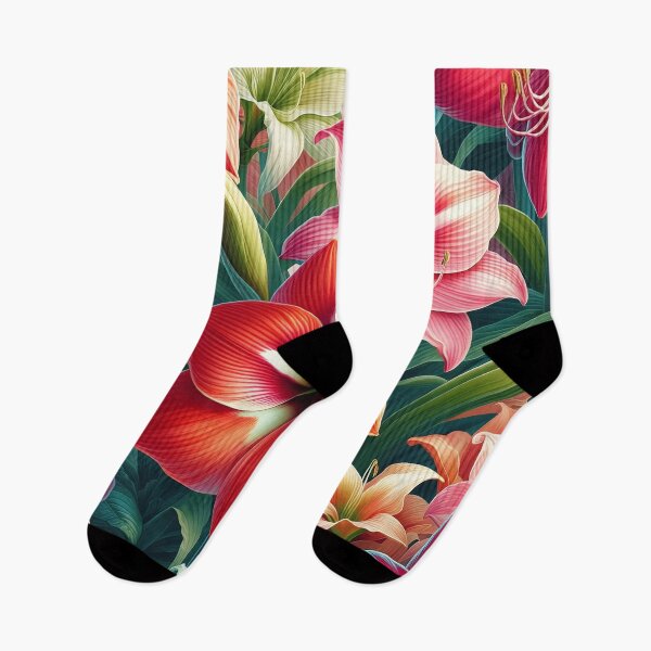 Item preview, Vibrant Red Beautiful Amaryllis floral Pattern designed and sold by JohnnyVillas.