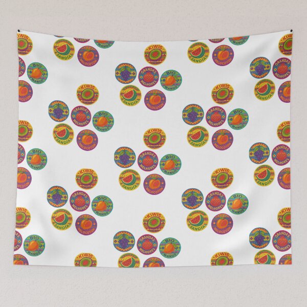 Item preview, Colorful Fruit Market Stickers – Tropical Label Set Inspired by Basket Weaves designed and sold by Pop-clothes.