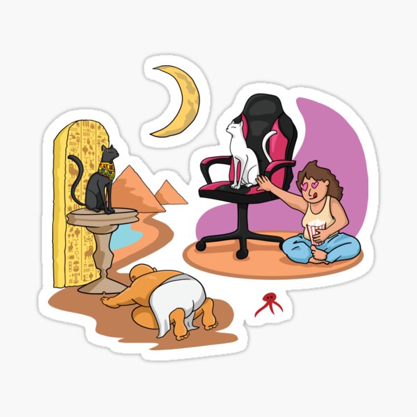 Vista previa del artículo con la obra «Amante de los gatos», diseñado y vendido por Random Artist Studio_br.