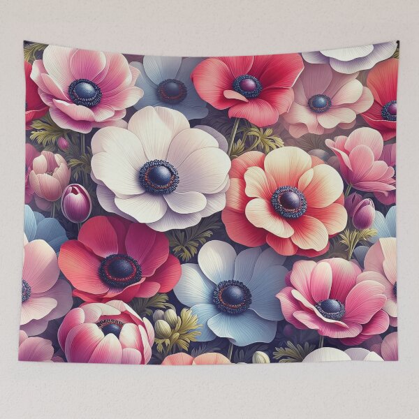 Item preview, Vibrant colorful Beautiful Anemone floral Pattern designed and sold by JohnnyVillas.