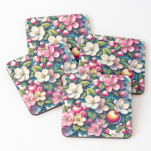 Item preview, Hello Spring Beautiful Apple Blossom Floral Pattern White Pink Green designed and sold by JohnnyVillas.