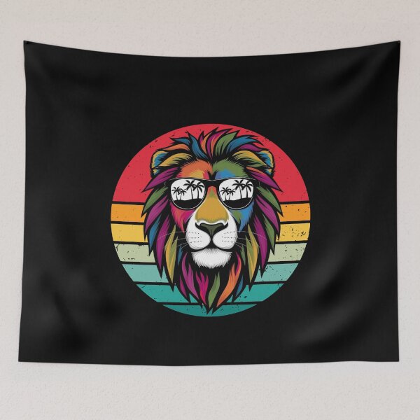 Item preview, Lion in Sunglasses, Lion, Colorful Lion, Lion with Sunglasses,  Summer Vibes, Lion Art, Summer Lion designed and sold by KolorellaS.