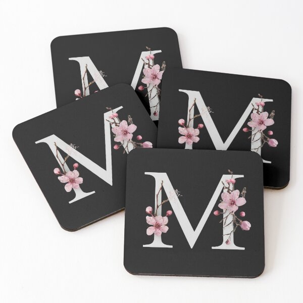 Item preview, Exquisite Cherry Blossom Floral Letter M – Personalized Art Print designed and sold by Psycho-Crazy.
