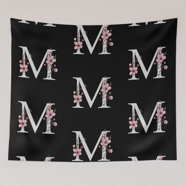Item preview, Exquisite Cherry Blossom Floral Letter M – Personalized Art Print designed and sold by Psycho-Crazy.