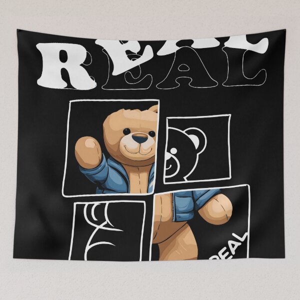 Item preview, Stay Real Teddy Bear Graphic designed and sold by Sticker-saga.