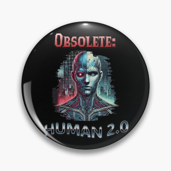 Artikelvorschau, Veralteter Mensch 2.0, futuristisches Cyborg-KI-Design entworfen und verkauft von TeesNtotes.