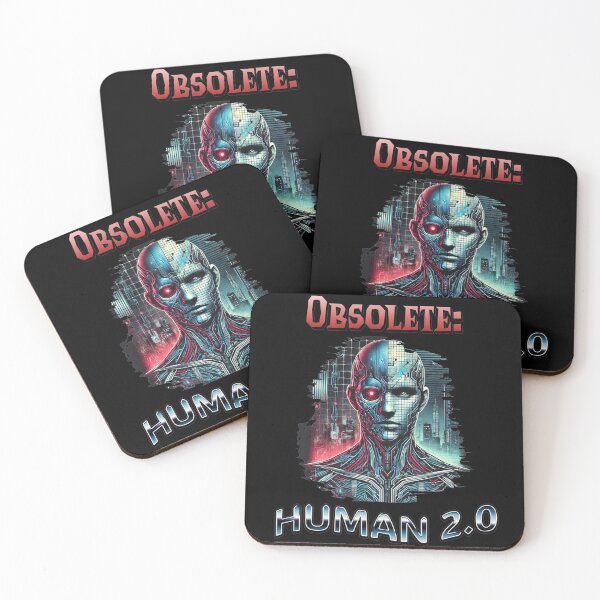 Item preview, Obsolete Human 2.0 Futuristic Cyborg AI Design designed and sold by TeesNtotes.