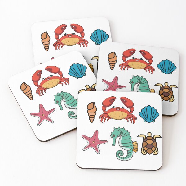 Item preview, Cute Small Beach Animals Vector Art – Fun Coastal Illustration for Apparel, Accessories, and Summer Vacation Vibes designed and sold by knalpot-design.