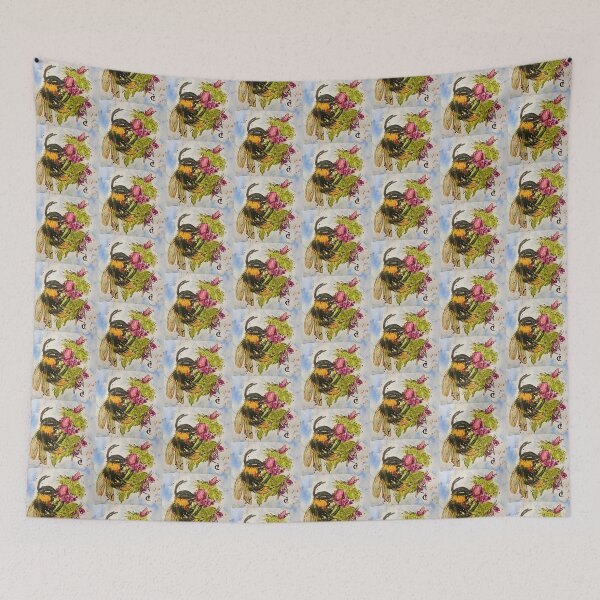 Item preview, Watercolor with bumblebee and flower summer motif designed and sold by LumiSoleil.