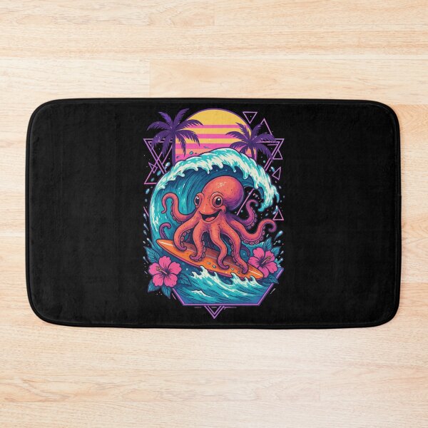 Item preview, Octopus Surfing Wave Summer Retro designed and sold by TomFrontierArt.