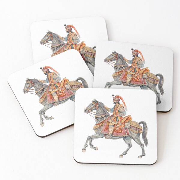 Item preview, Royal Warrior on Horseback - Traditional Indian Art designed and sold by OpulentOrigins.