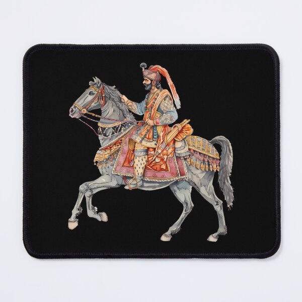 Item preview, Royal Warrior on Horseback - Traditional Indian Art designed and sold by OpulentOrigins.