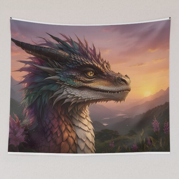 Item preview, Guardian Spirit: Welsh Sunset Dragon, Y Ddraig Goch designed and sold by ACuriousshoppe.