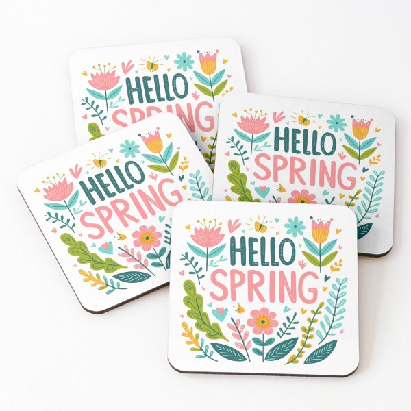 Item preview, Colorful Hello Spring cute floral wreath design designed and sold by Kalpa.