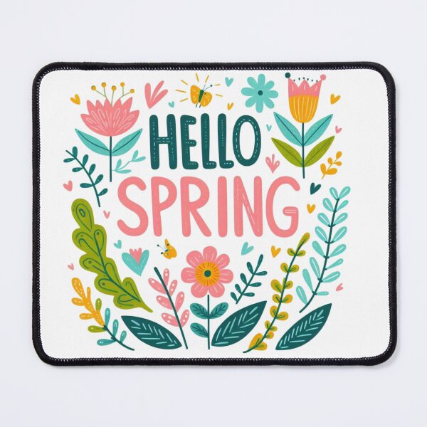 Item preview, Colorful Hello Spring cute floral wreath design designed and sold by Kalpa.