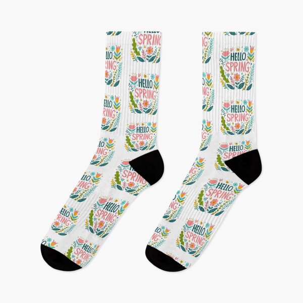 Item preview, Colorful Hello Spring cute floral wreath design designed and sold by Kalpa.