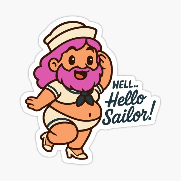 Vista previa del artículo con la obra «¡Hola marinero!», diseñado y vendido por PressX_to_Jason.
