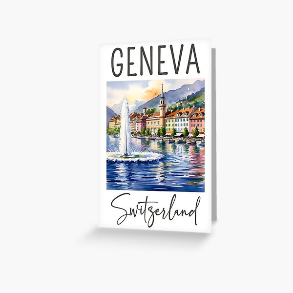 Item preview, A Watercolor Design of Geneva - Switzerland  designed and sold by Sketch-Shack.