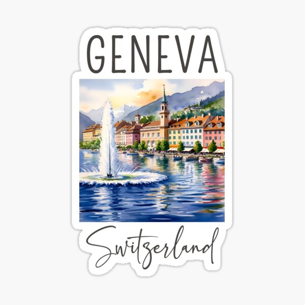 Item preview, A Watercolor Design of Geneva - Switzerland  designed and sold by Sketch-Shack.