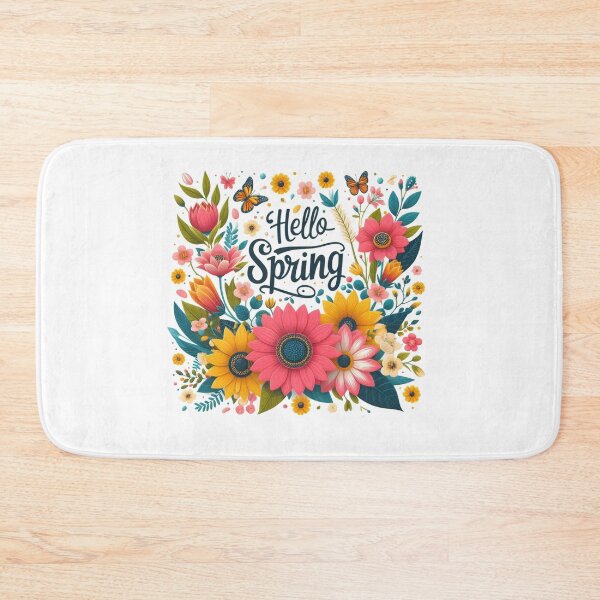 Item preview, Colorful Hello Spring cute floral wreath design designed and sold by Kalpa.