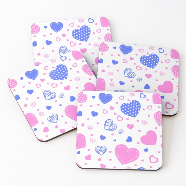 Item preview, Pastel Light Blue and Baby Pink Heart Pattern Aesthetic designed and sold by TropicalTrails.