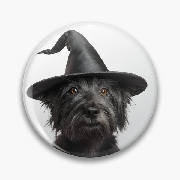 Item preview, Skye Terrier dog Wearing Halloween Witch Hat designed and sold by LazyOwlStore.