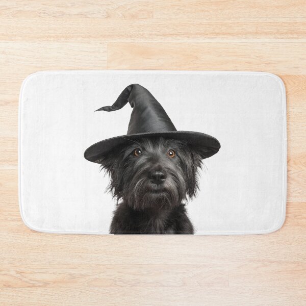 Item preview, Skye Terrier dog Wearing Halloween Witch Hat designed and sold by LazyOwlStore.