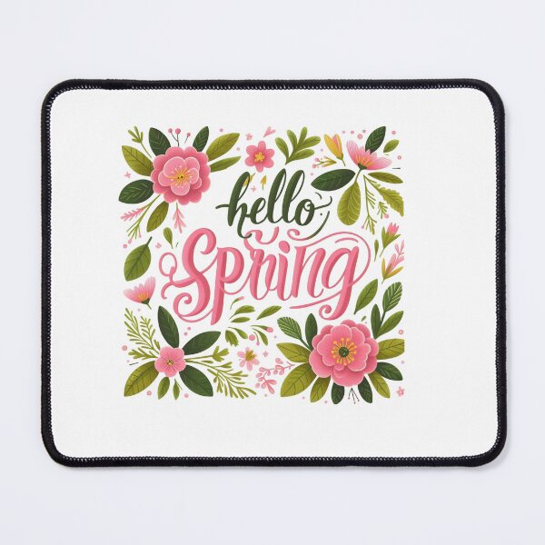 Item preview, Colorful Hello Spring cute floral wreath design designed and sold by Kalpa.