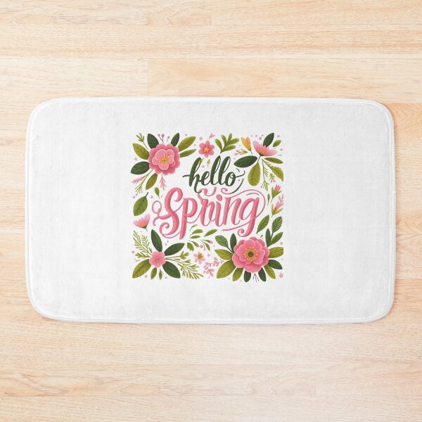 Item preview, Colorful Hello Spring cute floral wreath design designed and sold by Kalpa.