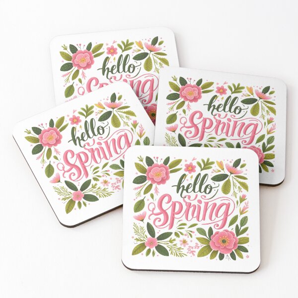 Item preview, Colorful Hello Spring cute floral wreath design designed and sold by Kalpa.