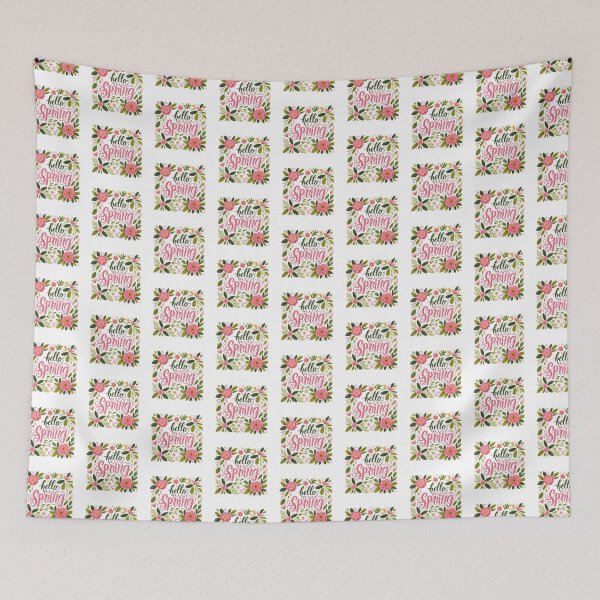 Item preview, Colorful Hello Spring cute floral wreath design designed and sold by Kalpa.