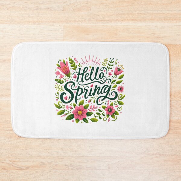 Item preview, Colorful Hello Spring cute floral wreath design designed and sold by Kalpa.