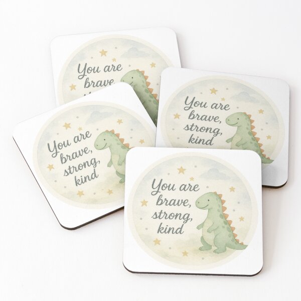 Item preview, Cute Dinosaur Motivation – You Are Brave, Strong, Kind designed and sold by GusiaTreasures.