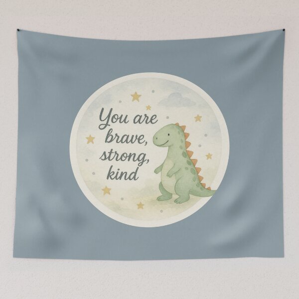 Item preview, Cute Dinosaur Motivation – You Are Brave, Strong, Kind designed and sold by GusiaTreasures.