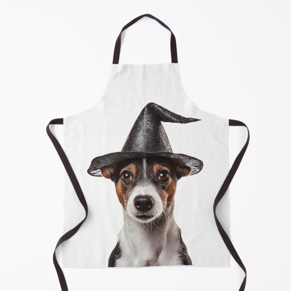 Item preview, Smooth Fox Terrier dog Wearing Halloween Witch Hat designed and sold by LazyOwlStore.