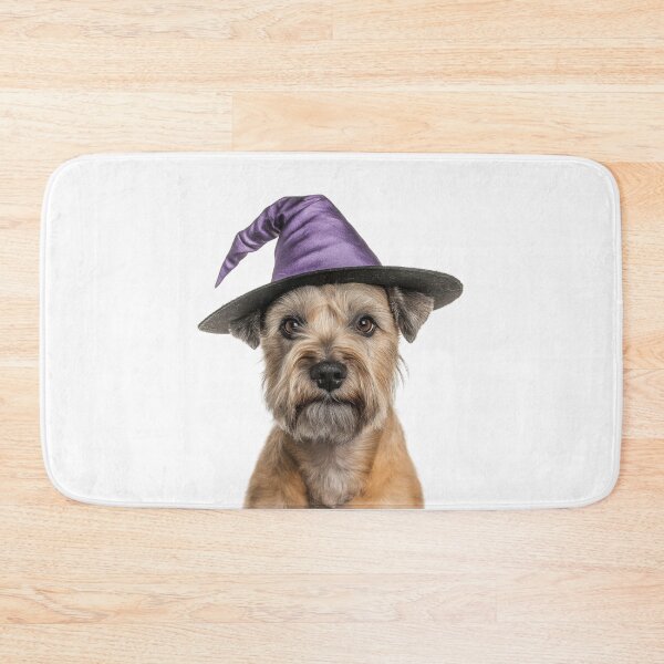 Item preview, Soft Coated Wheaten Terrier dog Wearing Halloween Witch Hat designed and sold by LazyOwlStore.