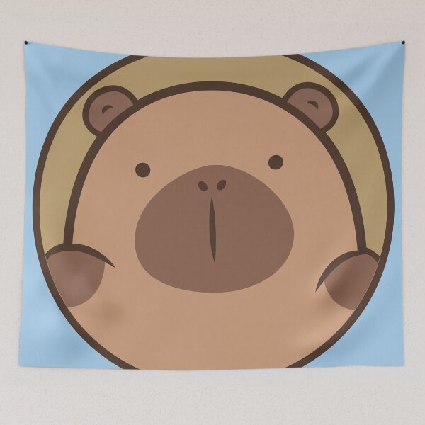 Item preview, Cute Capybara watching you in a kawaii style designed and sold by Denisse diseno.