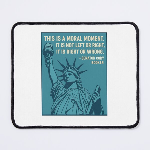 Item preview, “This Is a Moral Moment” Cory Booker Quote Poster | Inspirational Political Wall Art designed and sold by Pop-clothes.