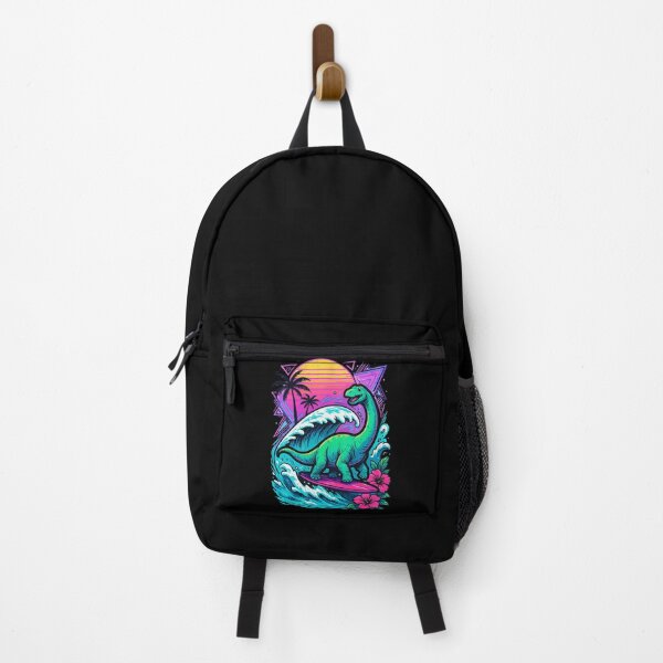 Item preview, Brontosaurus Dinosaur Surfing Wave Summer Retro designed and sold by TomFrontierArt.