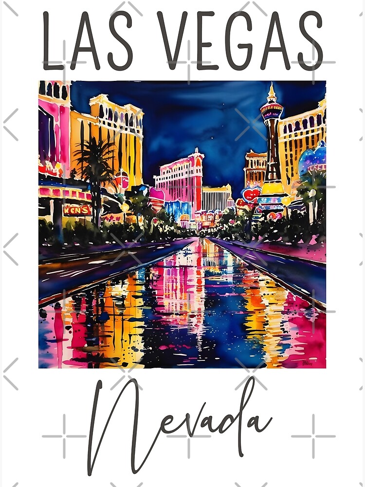 A Watercolor Design of Las Vegas - Nevada 