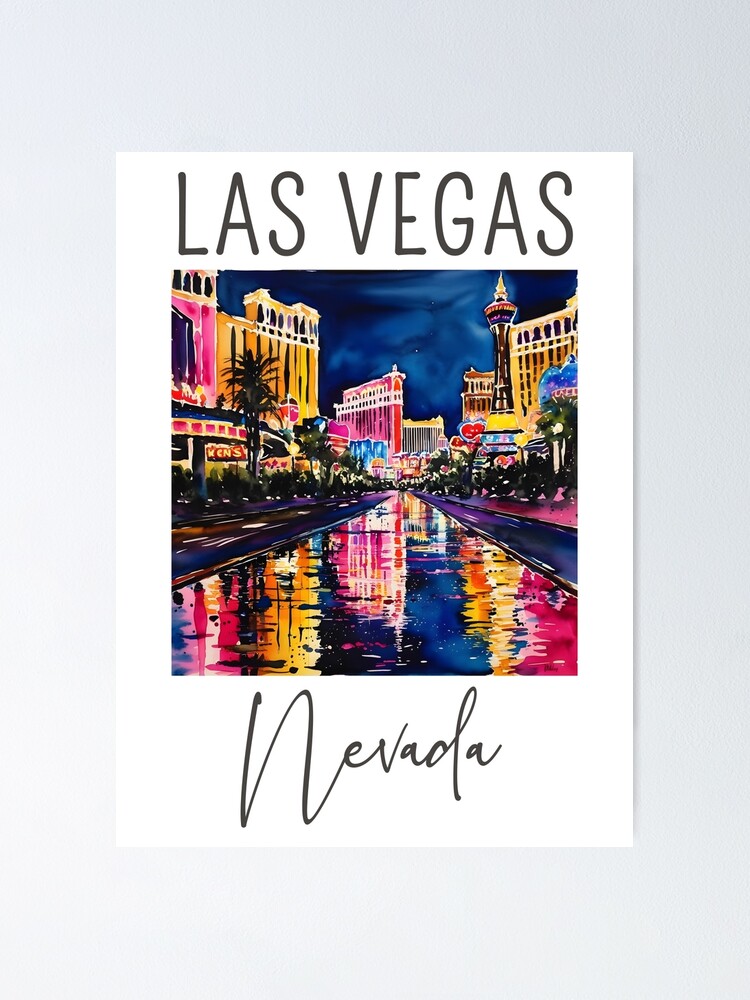 A Watercolor Design of Las Vegas - Nevada 