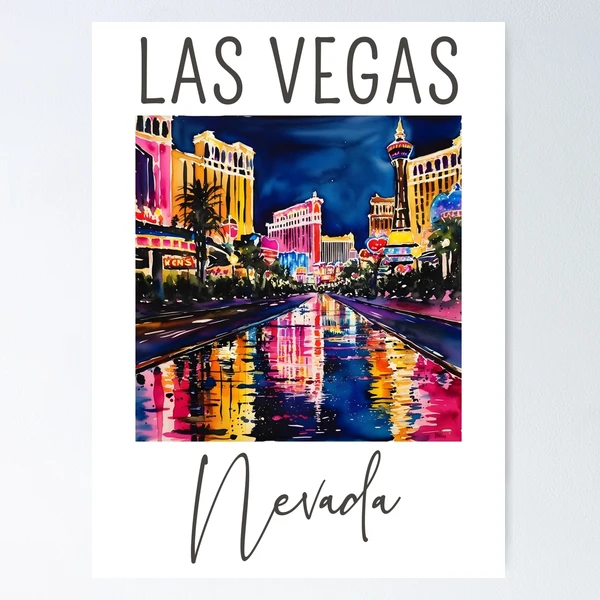 A Watercolor Design of Las Vegas - Nevada 