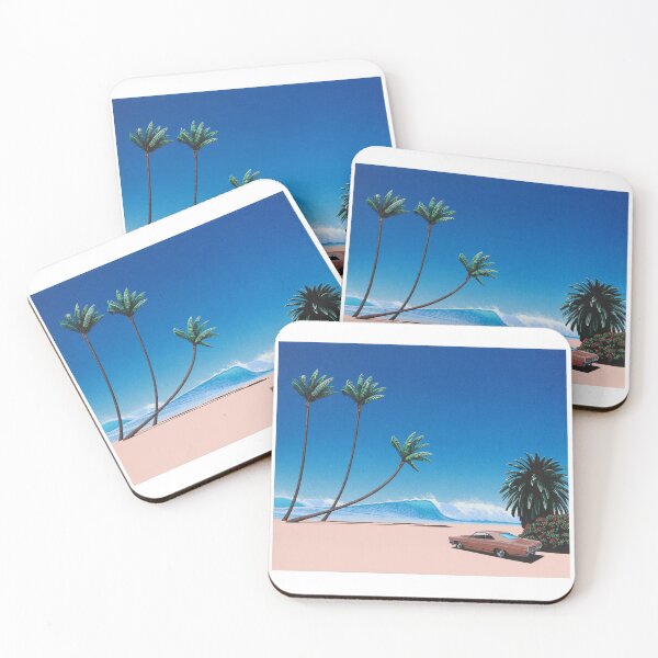 Item preview, Hiroshi Nakai Brown Car Beach Wave Canva Art Pop designed and sold by OVERSAI.