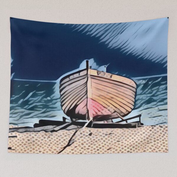 Item preview, Moored Boat In Pointillism designed and sold by Fearless-Fox.