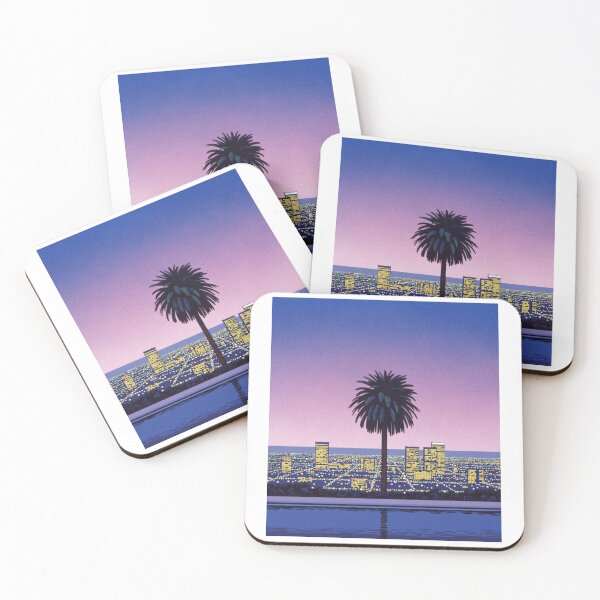 Item preview, Hiroshi Nakai Palm Purple Pool Canva Art Pop designed and sold by OVERSAI.